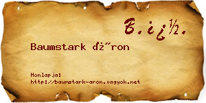 Baumstark Áron névjegykártya